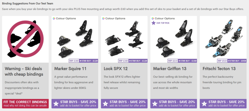 Choosing the correct ski bindings for your skis