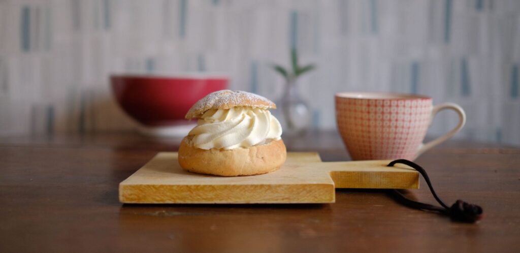 swedish semla and coffee