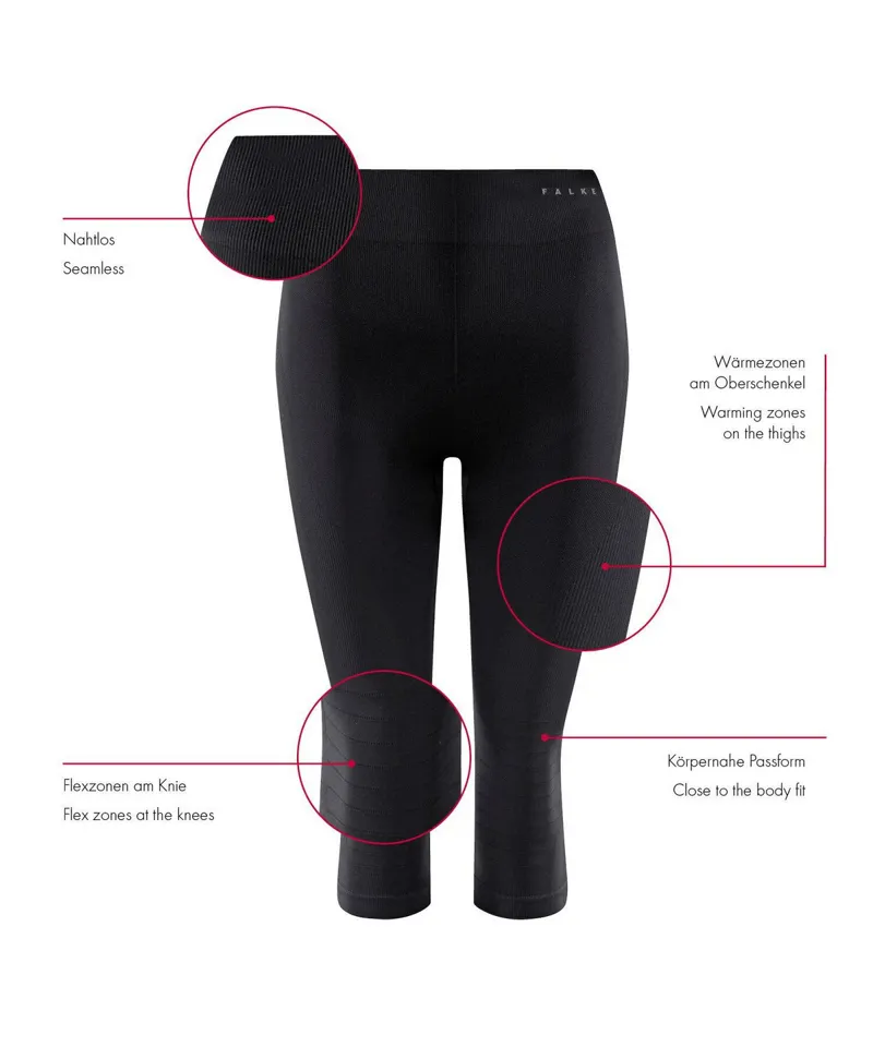 Falke Maximum Warm Womens 3/4 Length Thermal Leggings in Black-5