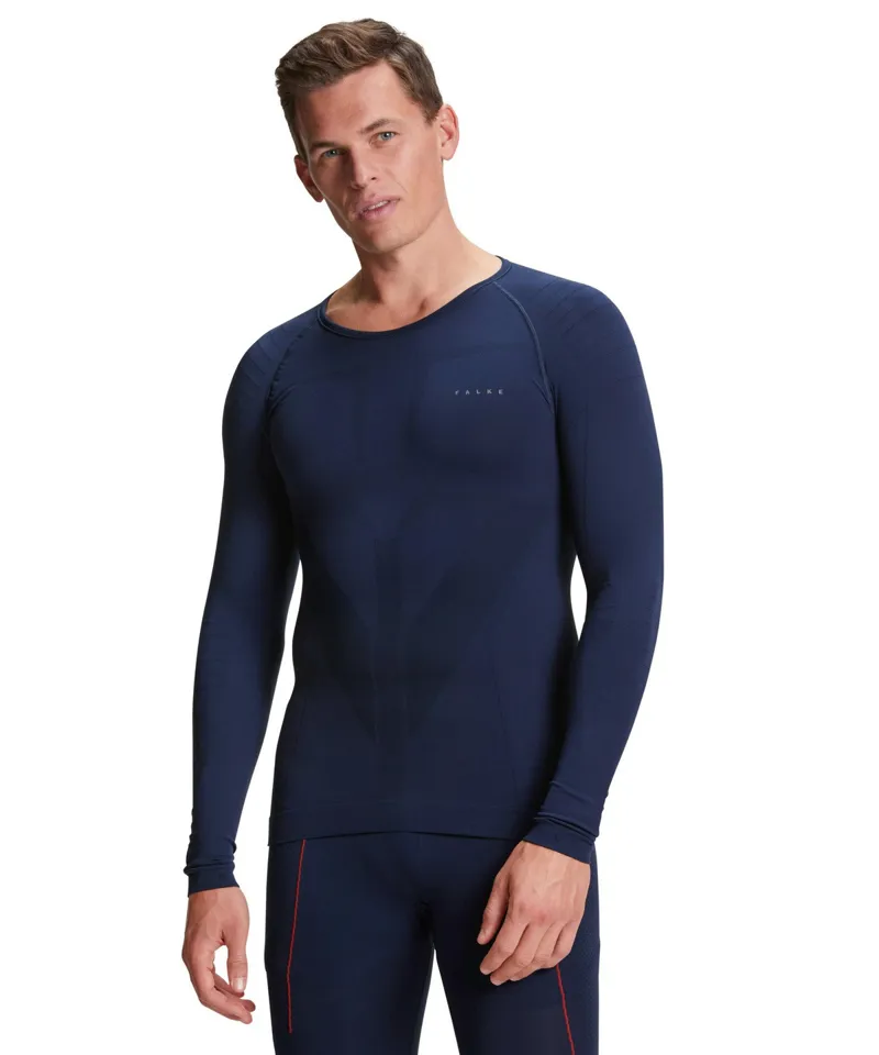 Falke Warm Long Sleeve Top Mens Base Layer in Space Blue-1