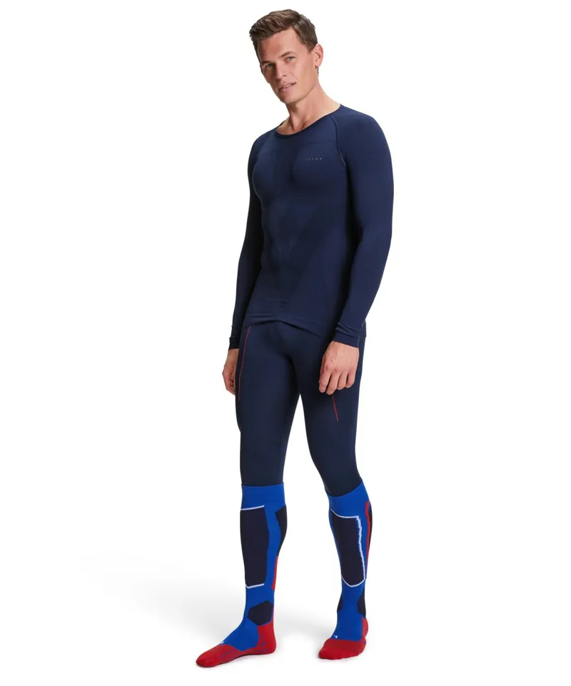 Falke Warm Long Sleeve Top Mens Base Layer in Space Blue-3