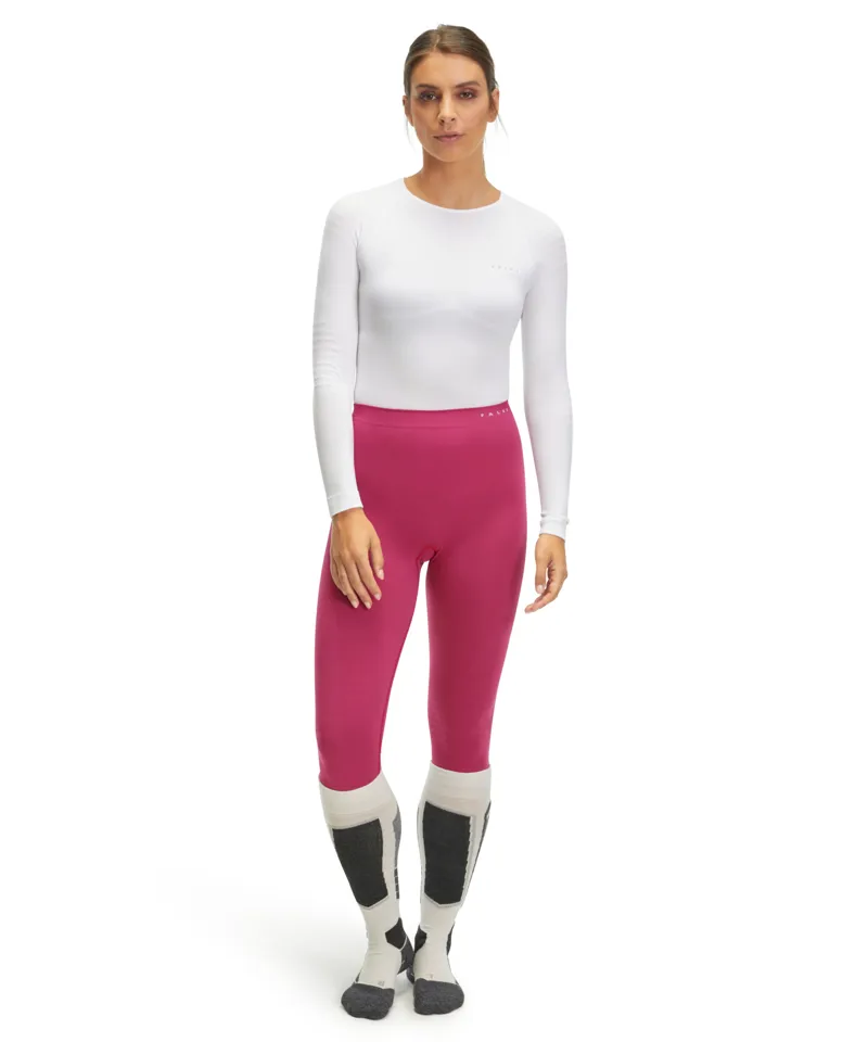 Falke Warm Womens 3/4 Base Layer Leggings in Wild Orchid-1
