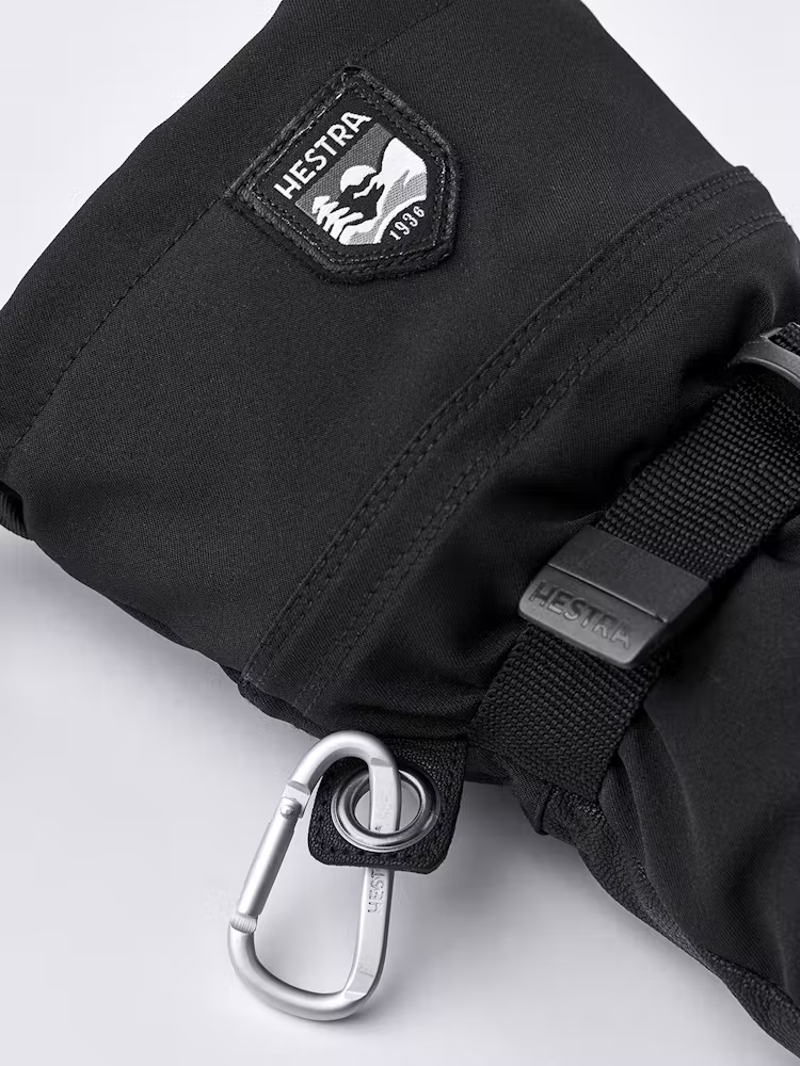 Hestra Army Leather Extreme Mittens in Black and White-3