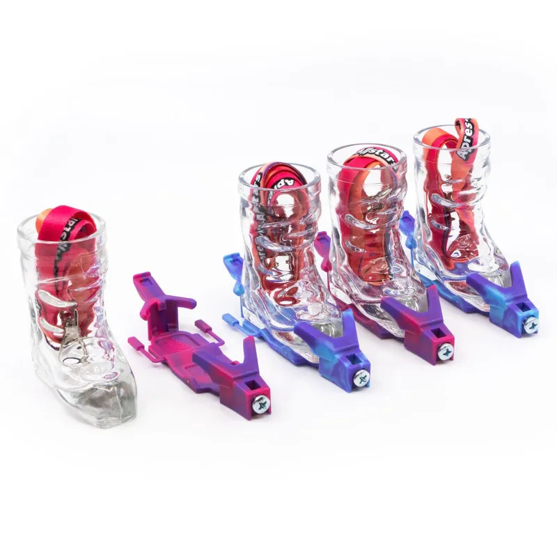 Apres-AllStars Ski Boot Shot Glass Set - Arctic Purple And Blue Colours 4 Glasses