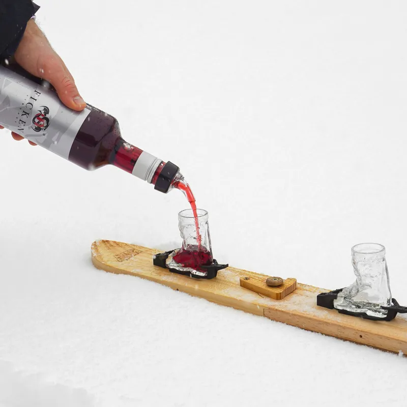 Apres-AllStars Ski Boot Shot Glass Set - White Bindings With 4 Glasses-1