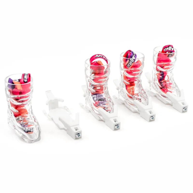 Apres-AllStars Ski Boot Shot Glass Set - White Bindings With 4 Glasses