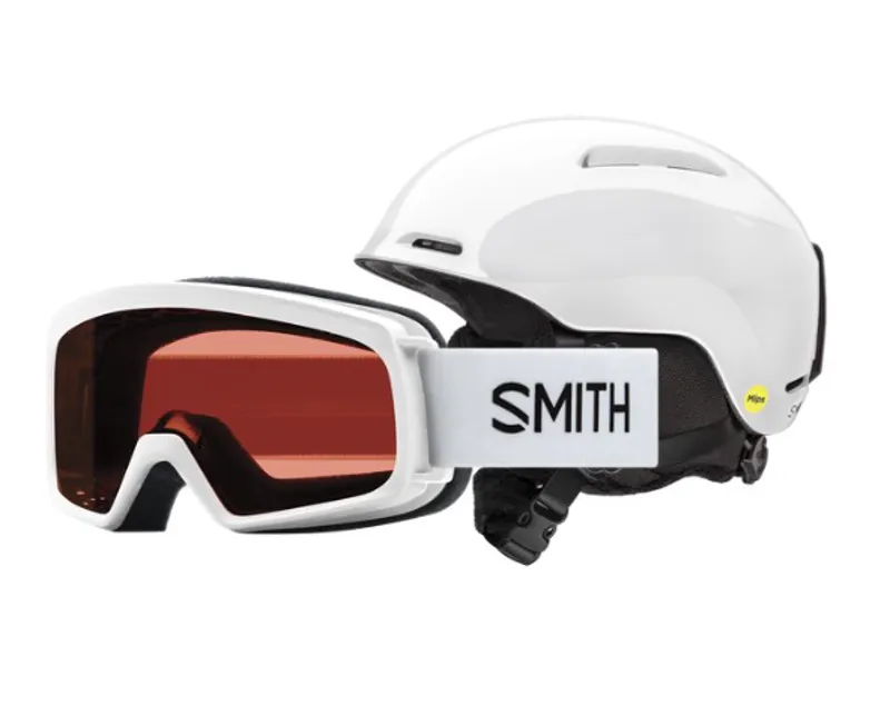 Smith Glide Jr MIPS Ski Helmet MIPS and Rascal Goggles Combo In White