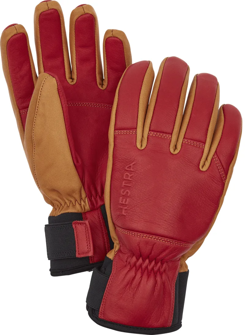 red hestra gloves