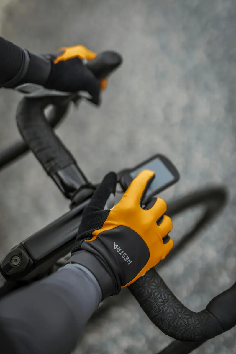 Hestra Sprint Long Cycling Gloves in Orange/Dark Grey-4