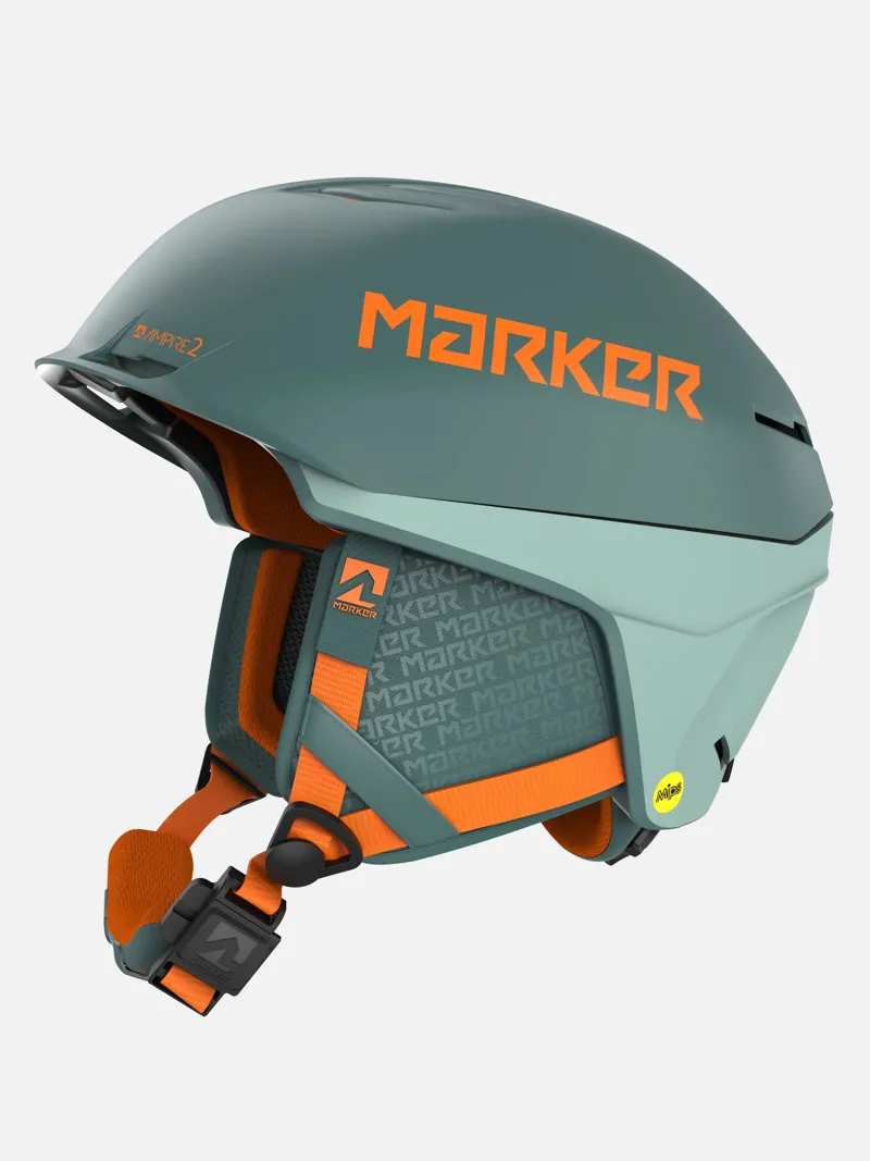 Marker Ampire 2 MIPS Ski and Snowboard Helmet In Green/Orange
