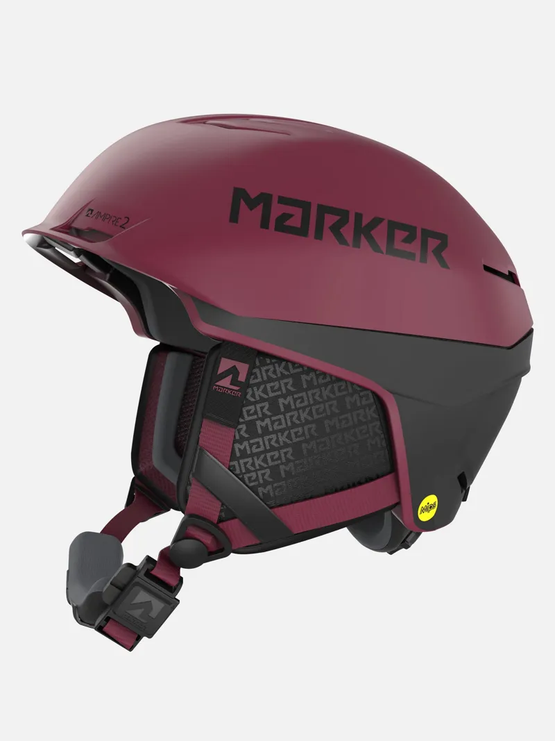 Marker Ampire 2 MIPS Ski and Snowboard Helmet In Maroon/Black