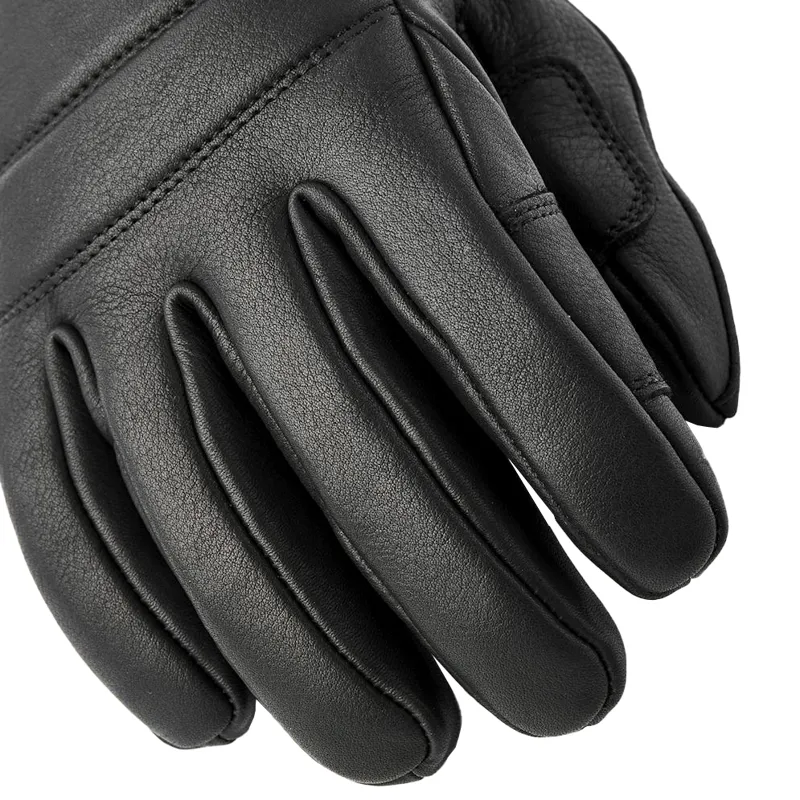 Hestra Full Line Womens 5 Finger Leather Gloves in Black-1