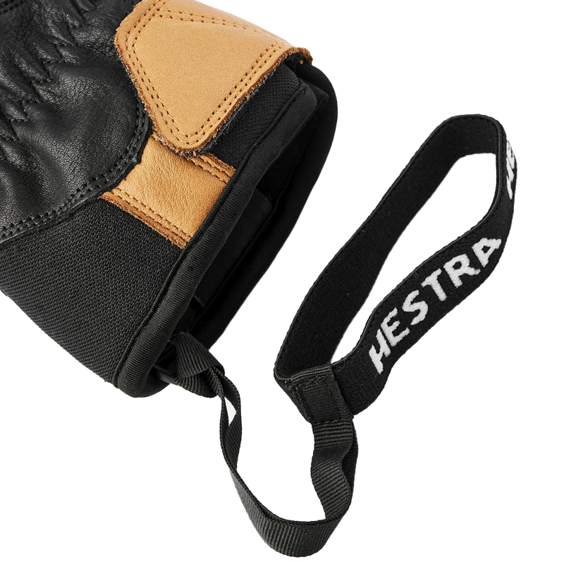 Hestra Full Line Womens 5 Finger Leather Gloves in Black-4