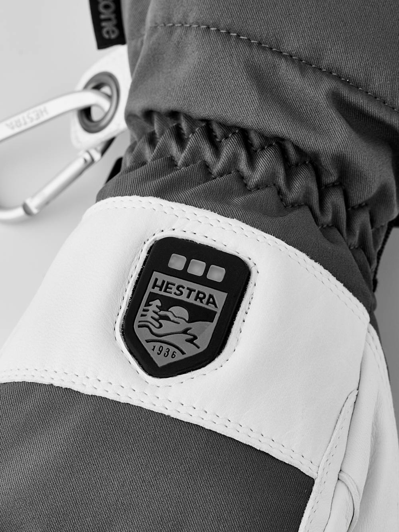 Hestra Heater Gauntlet 5 Finger Heated Gloves 2025 in Grey and White-1