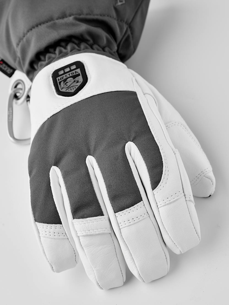 Hestra Heater Gauntlet 5 Finger Heated Gloves 2025 in Grey and White-2