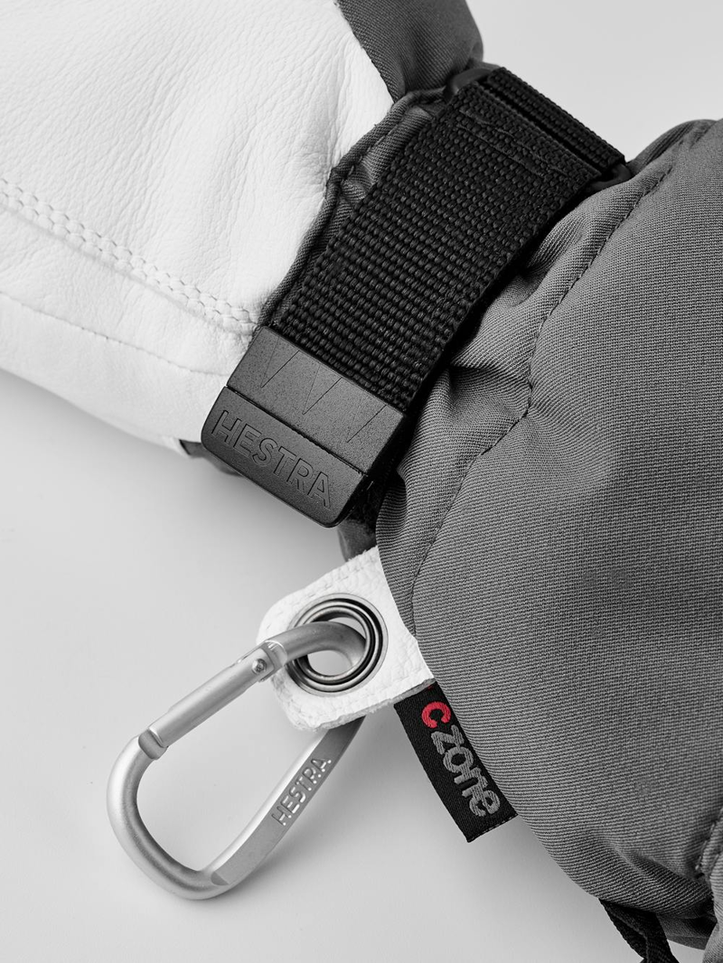 Hestra Heater Gauntlet 5 Finger Heated Gloves 2025 in Grey and White-4