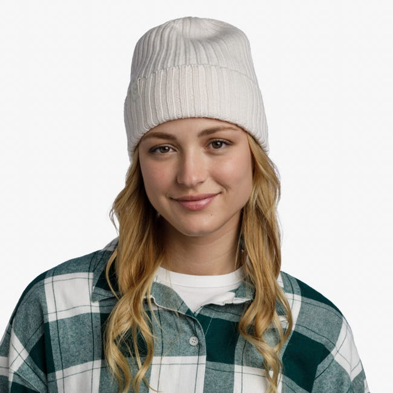 Buff Knitted Beanie Ski Hat Buff Norval in Ice White-3