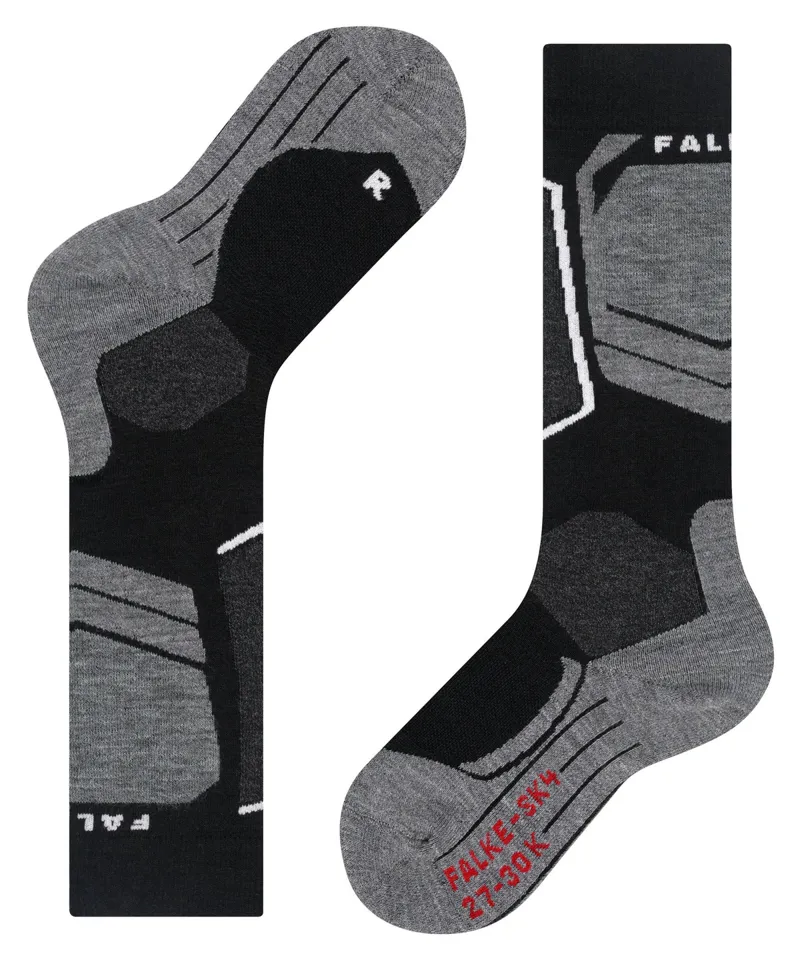 Falke Ski Socks SK4 Kids Padded Low Volume In Black-4