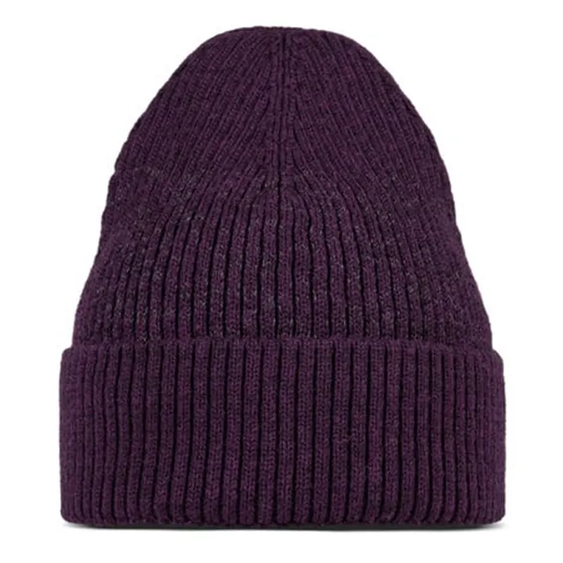 Buff Merino Active Beanie in Solid Purple Shadow with Reflective fleck
