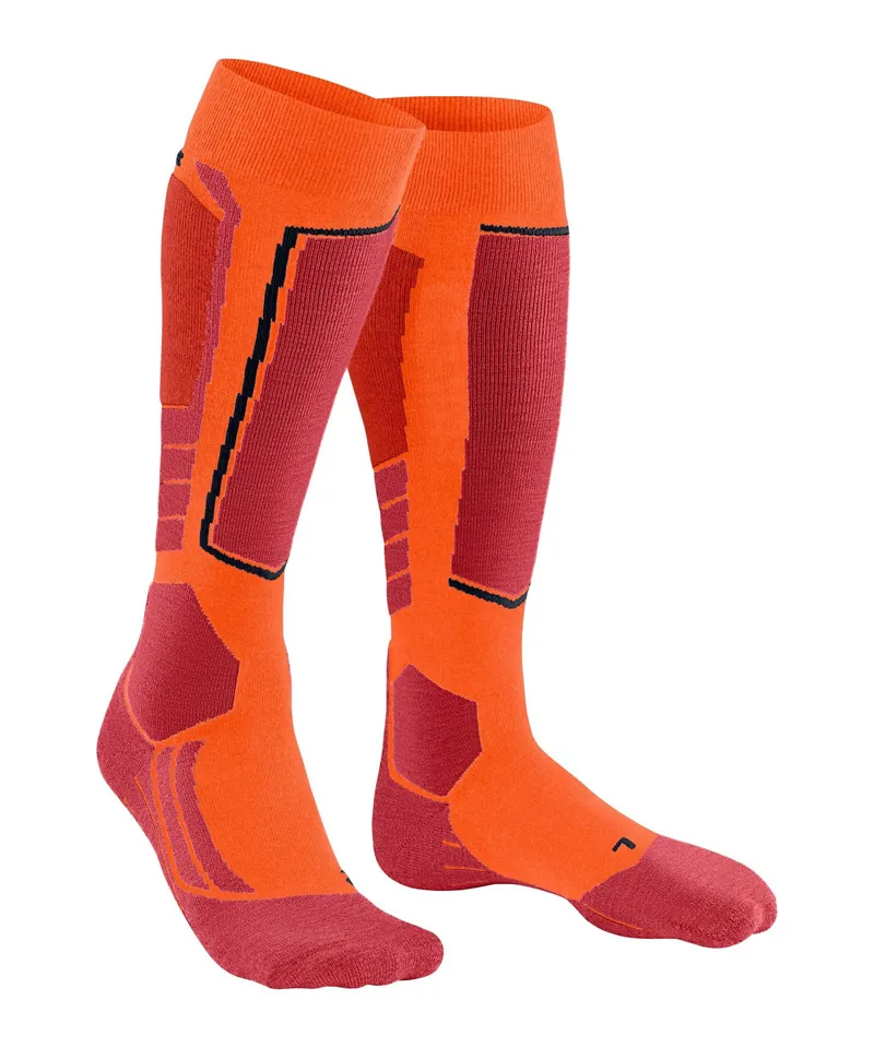 Falke SK2 Ski Socks Mens With Medium Cushioning in Flash Orange-1