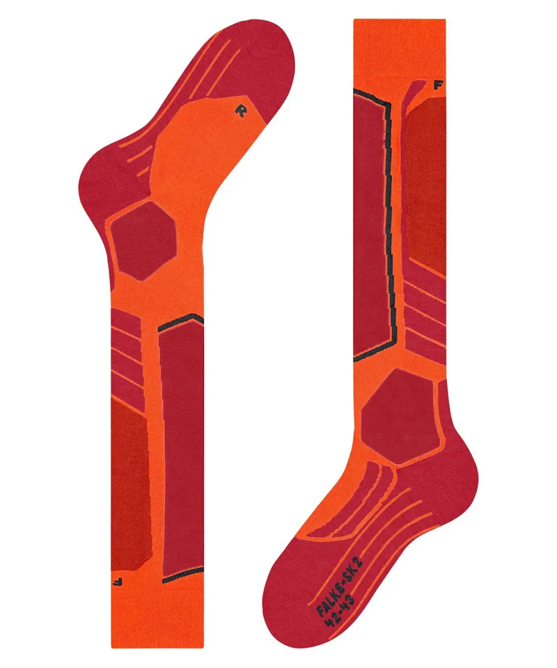 Falke SK2 Ski Socks Mens With Medium Cushioning in Flash Orange-5