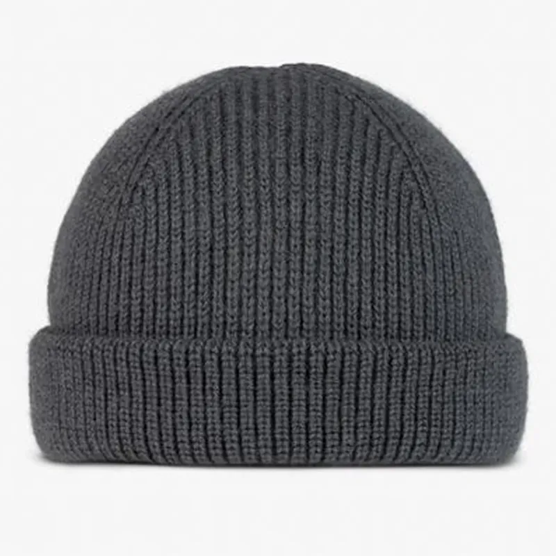 Buff Ervin Kniited Fisherman Style Merino Wool Beanie in Grey