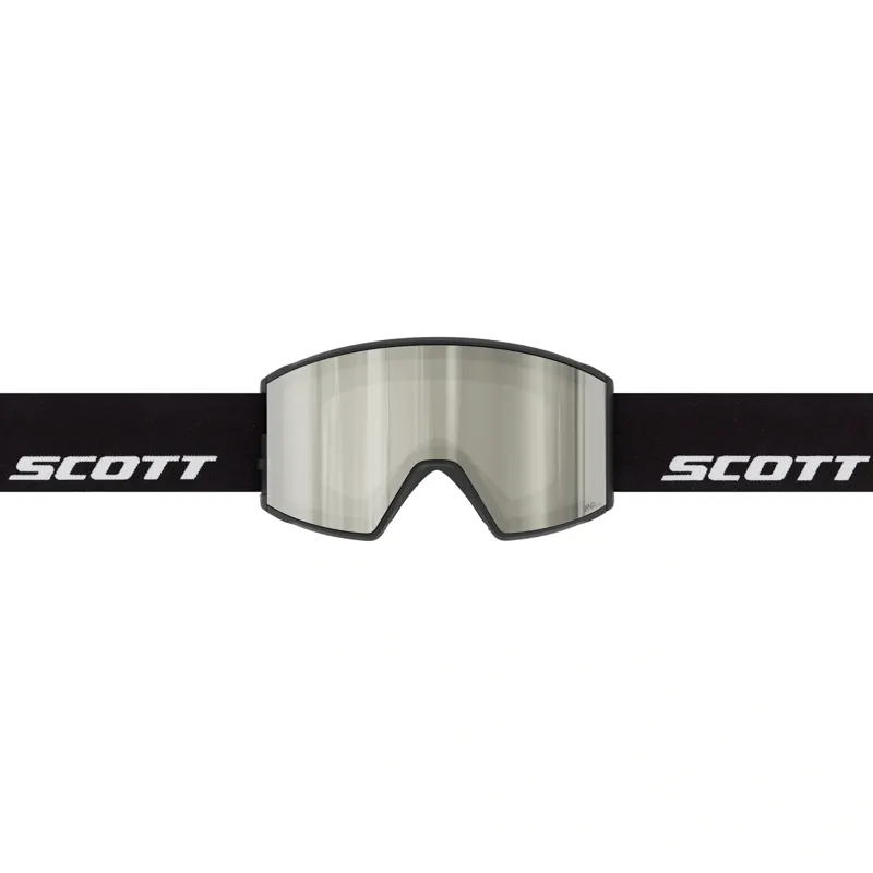 Scott React Ski Goggles Black Frame with AMP White Chrome S2 Lens-1
