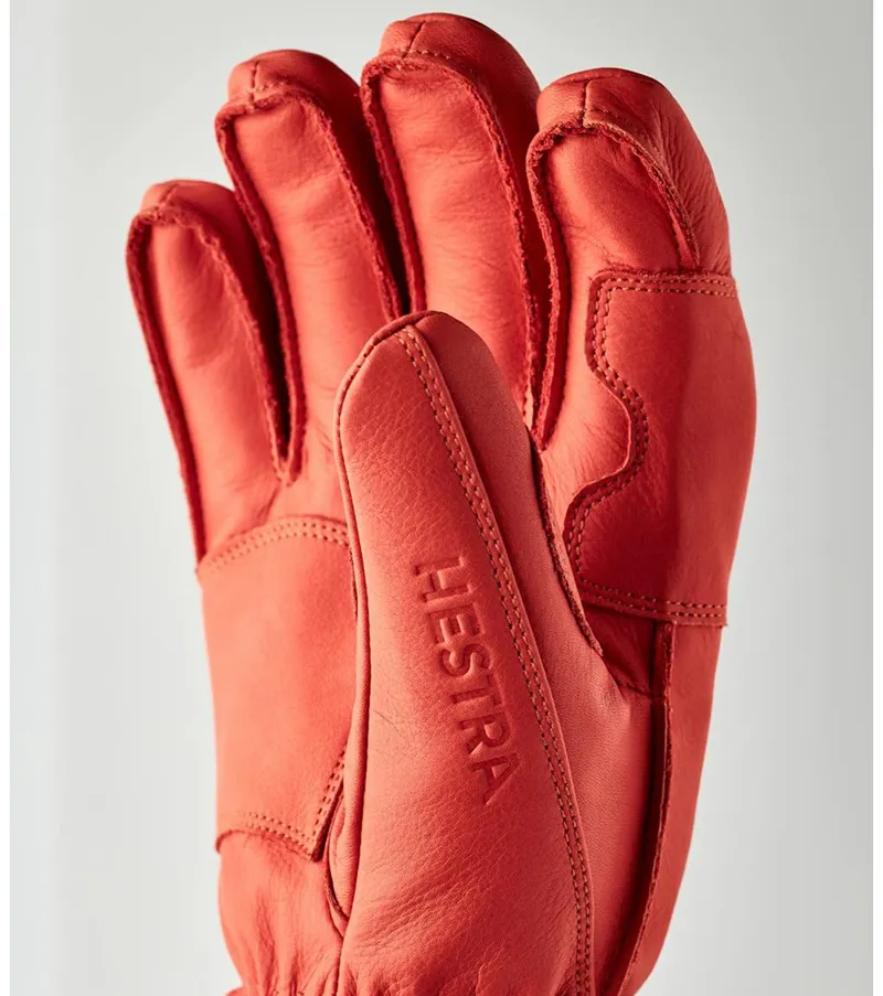 Hestra Fall Line 5 Finger Glove 2023 in Flame Red Leather-1