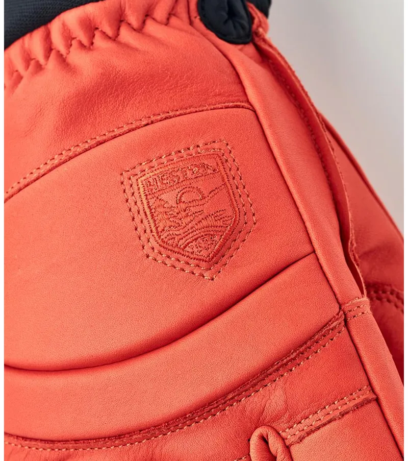 Hestra Fall Line 5 Finger Glove 2023 in Flame Red Leather-2