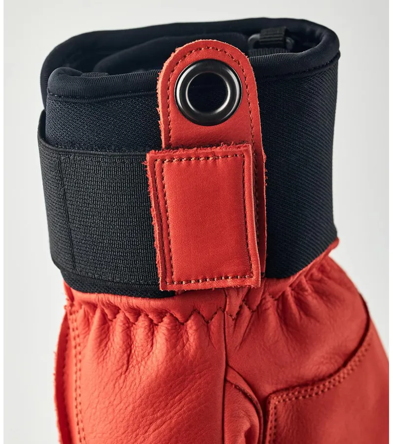 Hestra Fall Line 5 Finger Glove 2023 in Flame Red Leather-3