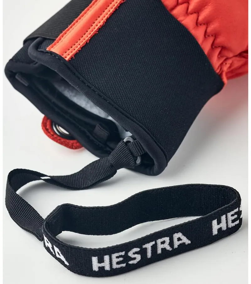 Hestra Fall Line 5 Finger Glove 2023 in Flame Red Leather-4