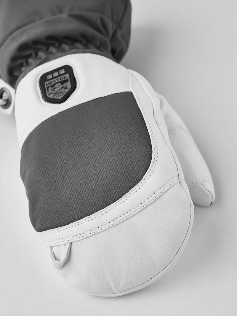 Hestra Heater Gauntlet Heated Mittens in Grey White-2