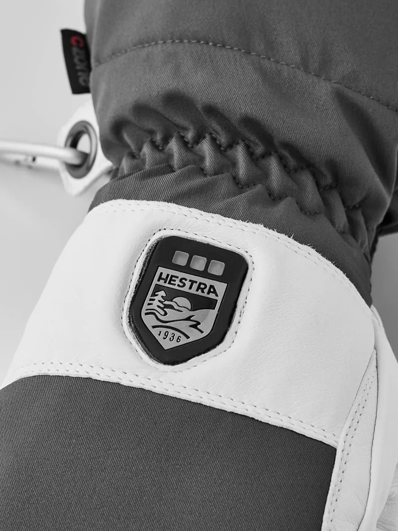 Hestra Heater Gauntlet Heated Mittens in Grey White-1