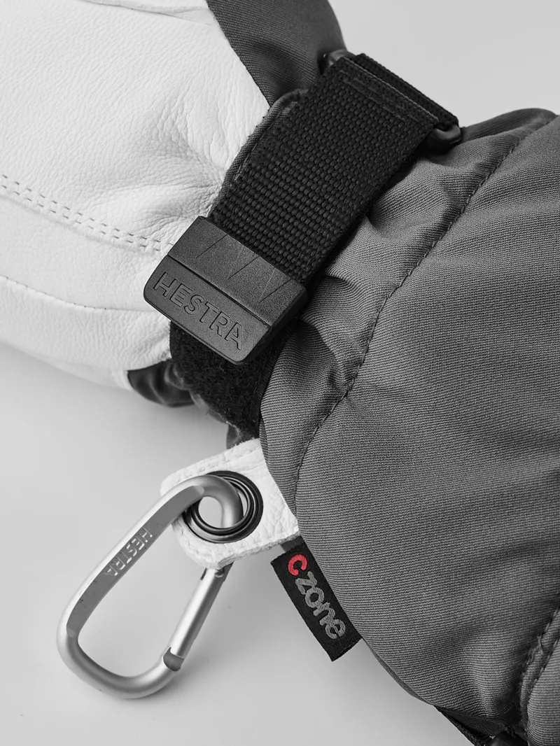 Hestra Heater Gauntlet Heated Mittens in Grey White-5