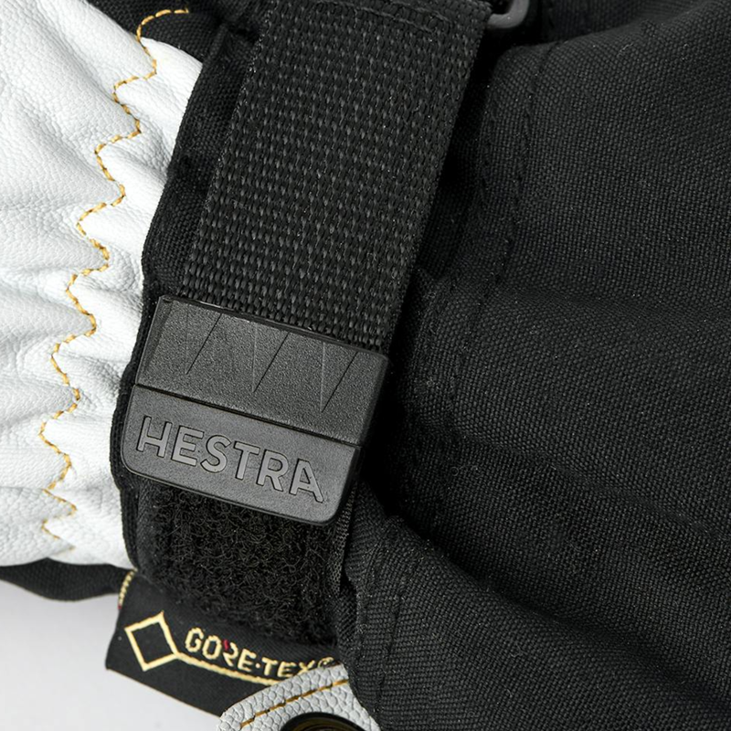 Hestra Army Leather Gore-Tex 3 Finger Gloves in Black/Natural Grey-3