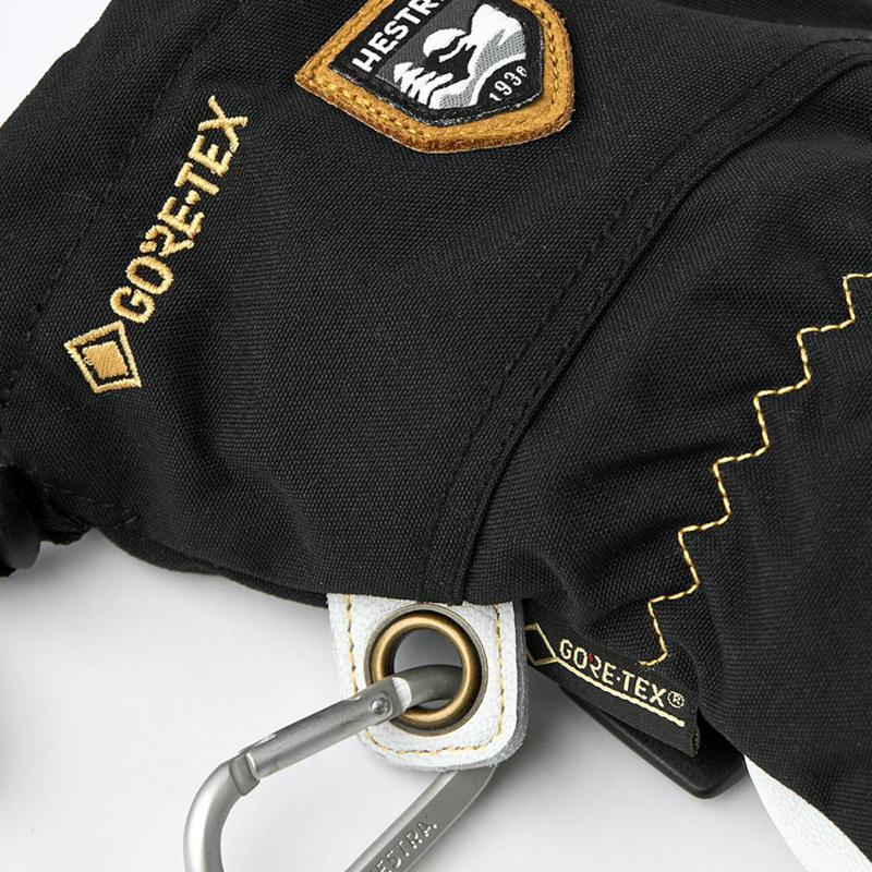 Hestra Army Leather Gore-Tex 3 Finger Gloves in Black/Natural Grey-4