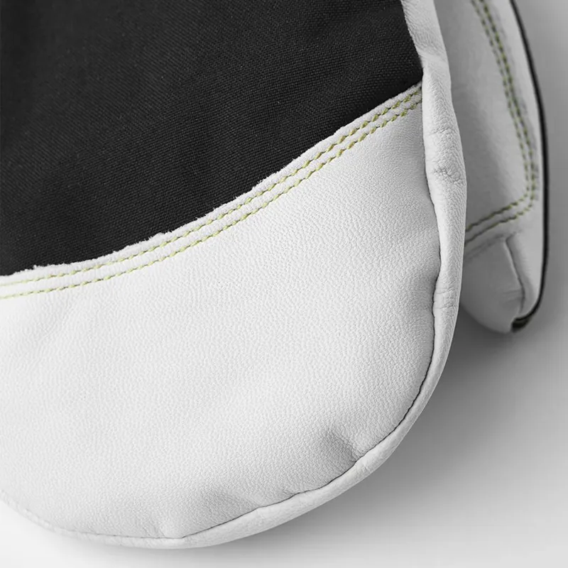 Hestra Army Leather Gore-Tex Mittens in Black/Natural Grey Leather-1