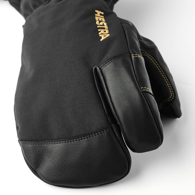 Hestra Army Leather Gore-Tex 3 Finger Gloves in Black-1