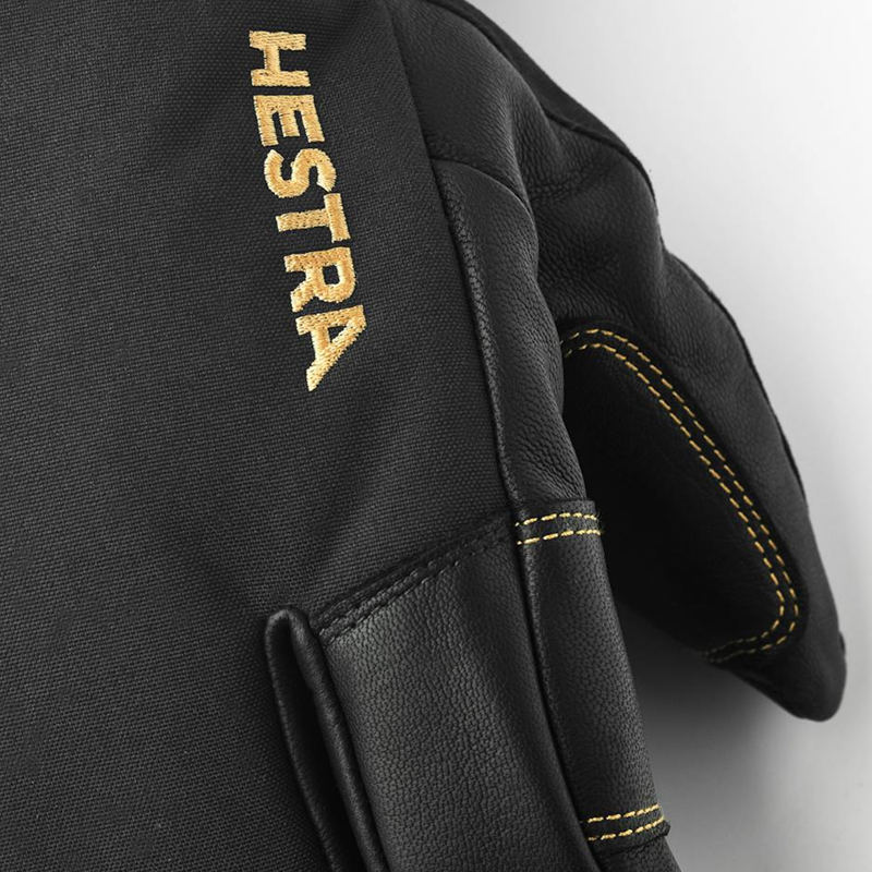 Hestra Army Leather Gore-Tex 3 Finger Gloves in Black-2