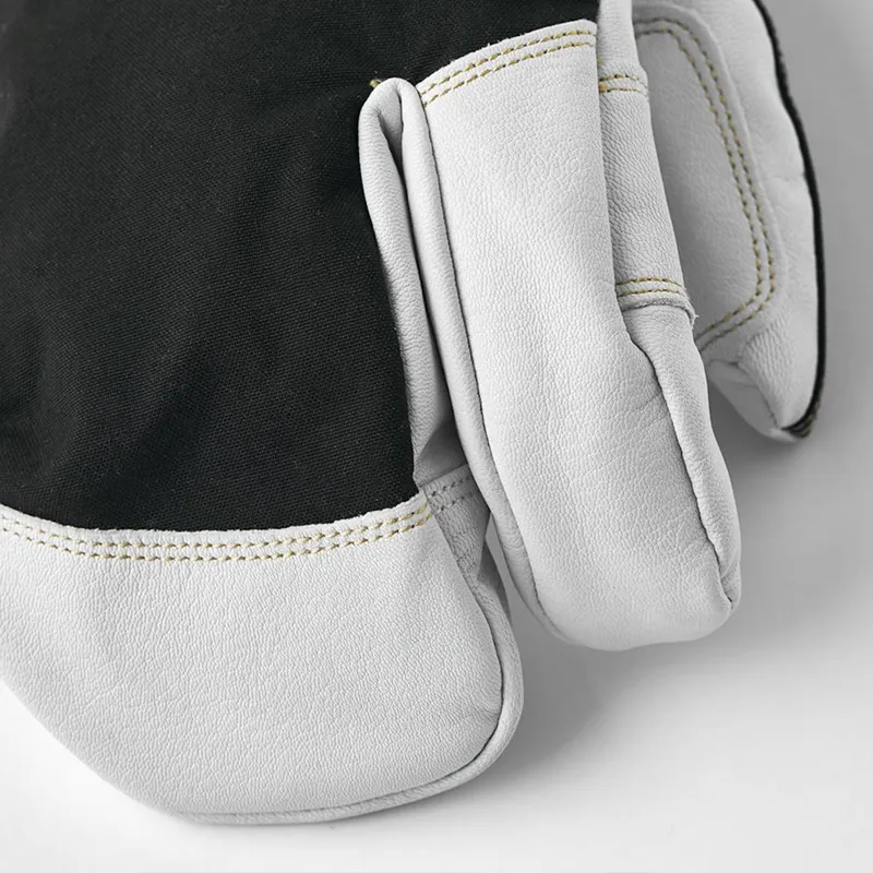 Hestra Army Leather Gore-Tex 3 Finger Gloves in Black/Natural Grey-1