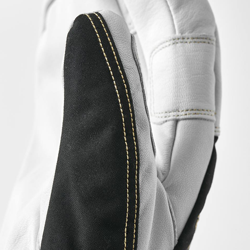 Hestra Army Leather Gore-Tex 3 Finger Gloves in Black/Natural Grey-2