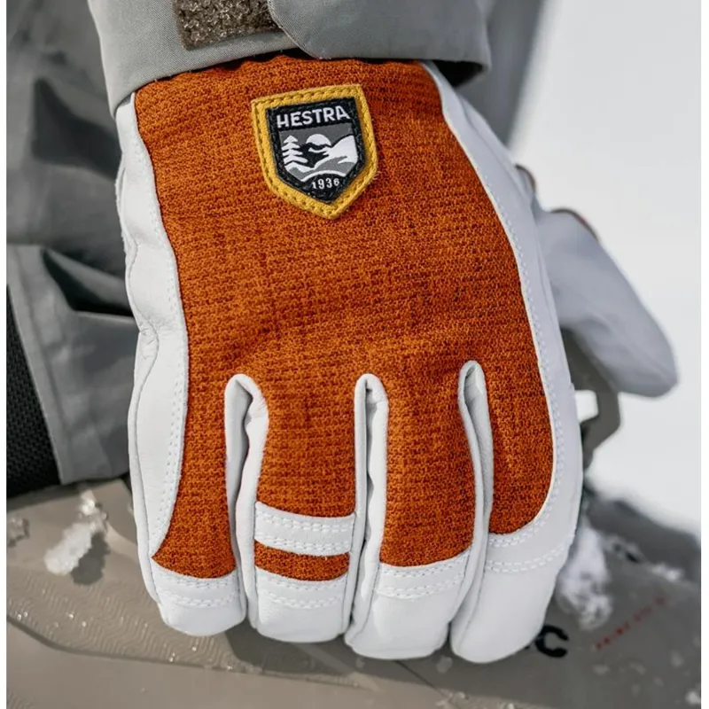 Hestra Army Leather Patrol Ski Gloves in Brick Red-6