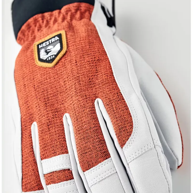 Hestra Army Leather Patrol Ski Gloves in Brick Red-1
