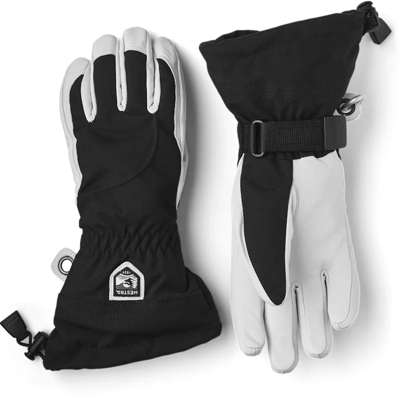 Hestra Heli Ski Female 5 Finger Ski and Snowboard Gloves In Black