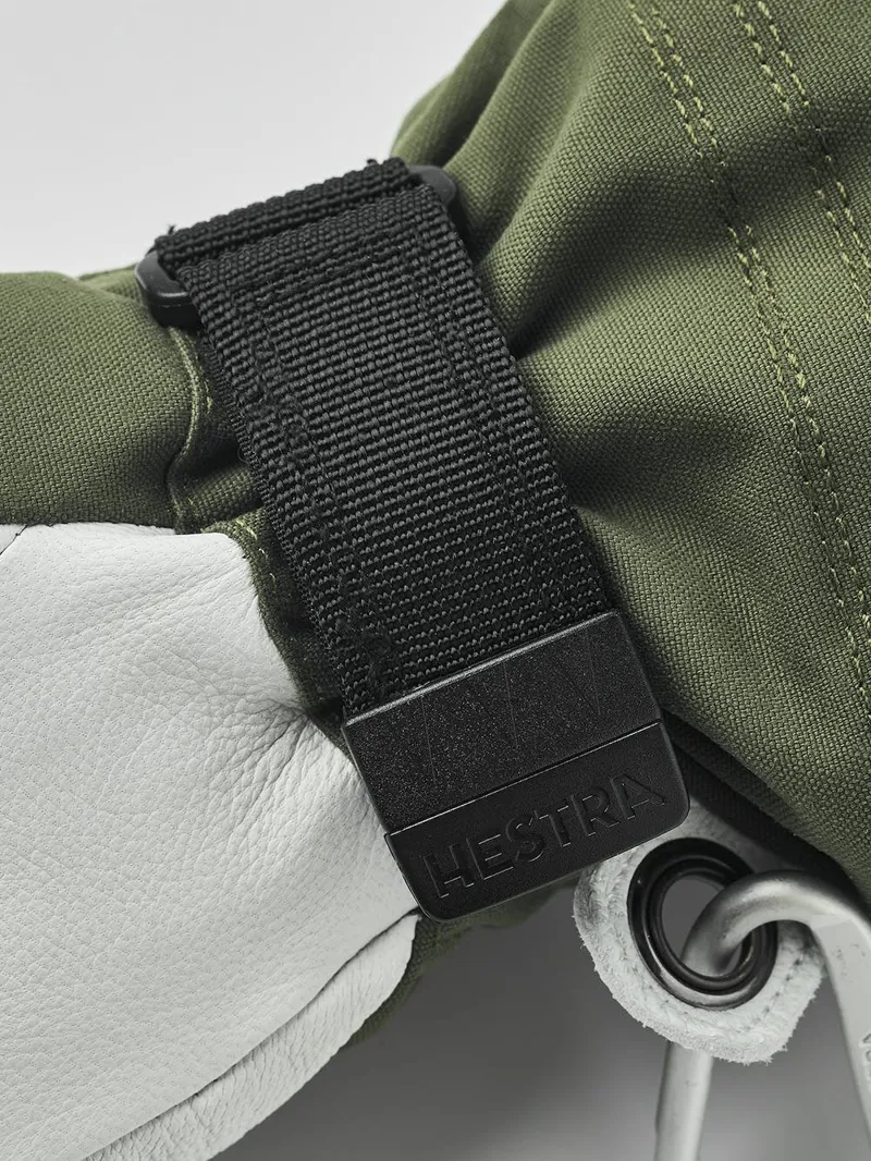 Hestra Heli Ski Female 5 Finger Ski and Snowboard Gloves In Olive/Off-White-2
