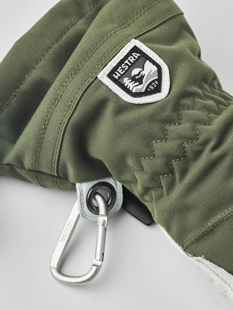 Hestra Heli Ski Female 5 Finger Ski and Snowboard Gloves In Olive/Off-White-3