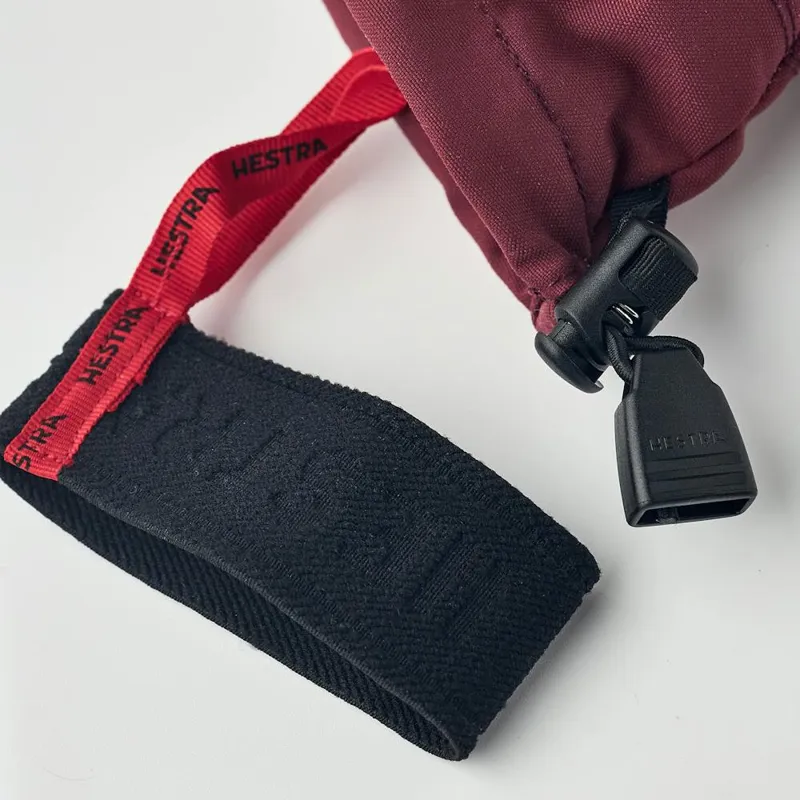 Hestra Heli Ski Female 5 Finger Ski and Snowboard Gloves In Burgundy-5