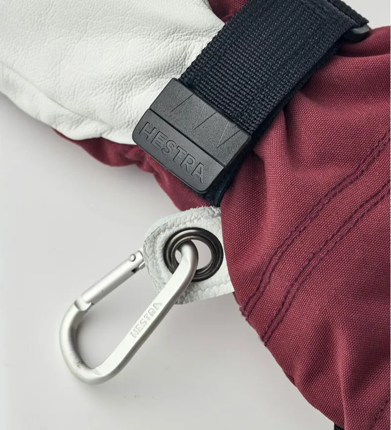 Hestra Heli Ski Female 5 Finger Ski and Snowboard Gloves In Burgundy-4