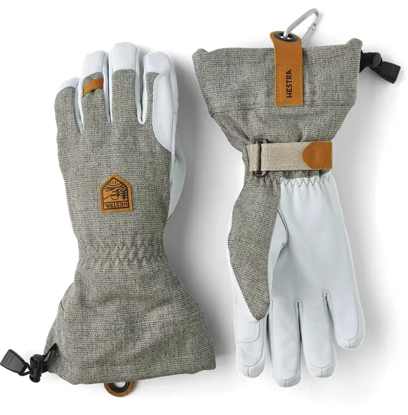 Hestra Army Leather Patrol Gauntlet Ski Glove in Grey
