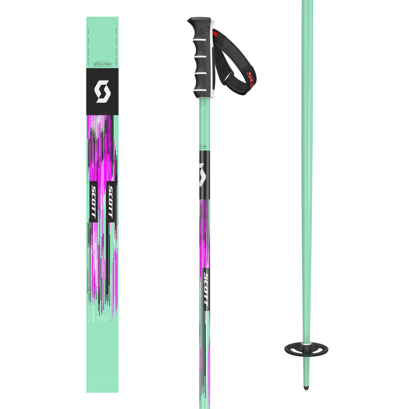 Scott Team Issue SRS Ski Poles in Mint Green